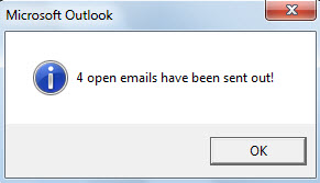 Prompt about the Number of Open Emails to Be Sent