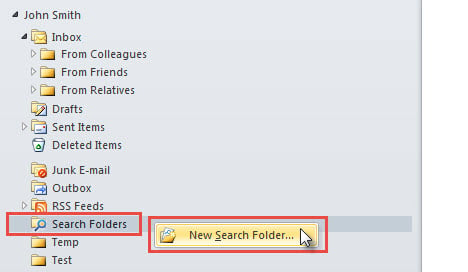 New Search Folder