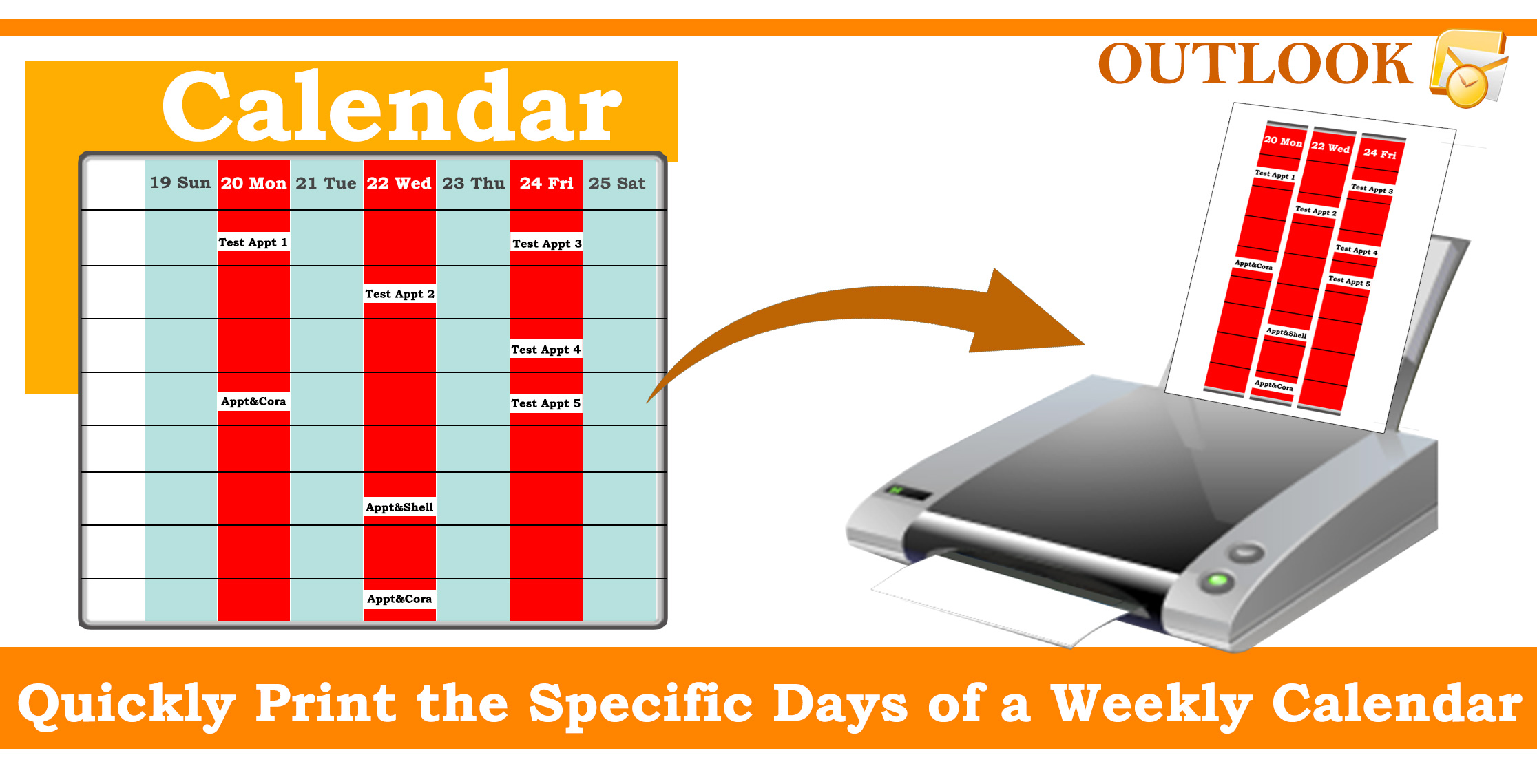 Quickly Print the Specific Days of a Weekly Calendar in Your Outlook