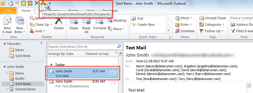 Run Macro on Selected Email