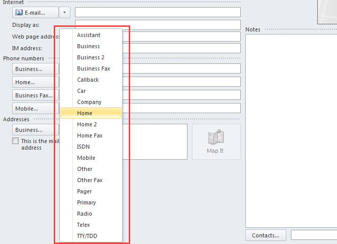 Customize the Phone Number Fields