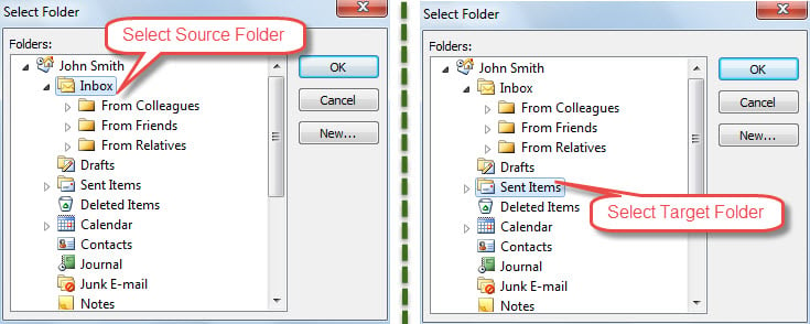 Select Source & Target Folder