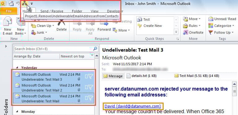 mail failure no recipient addresses
