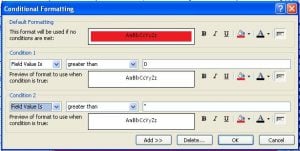 Conditional Formatting In MS Access