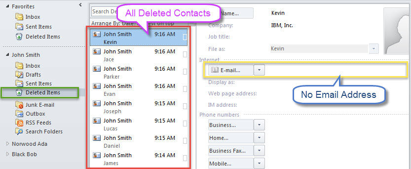Deleted Contacts
