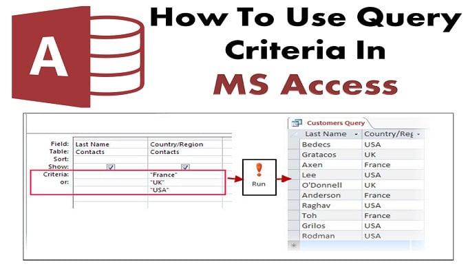 How To Use Query Criteria In MS Access