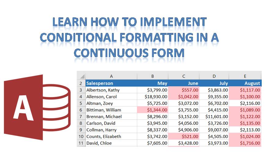 Implement Conditional Formatting In A Continuous Form