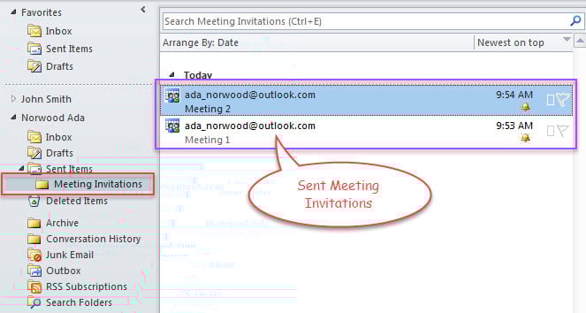 Sent Meeting Invitations