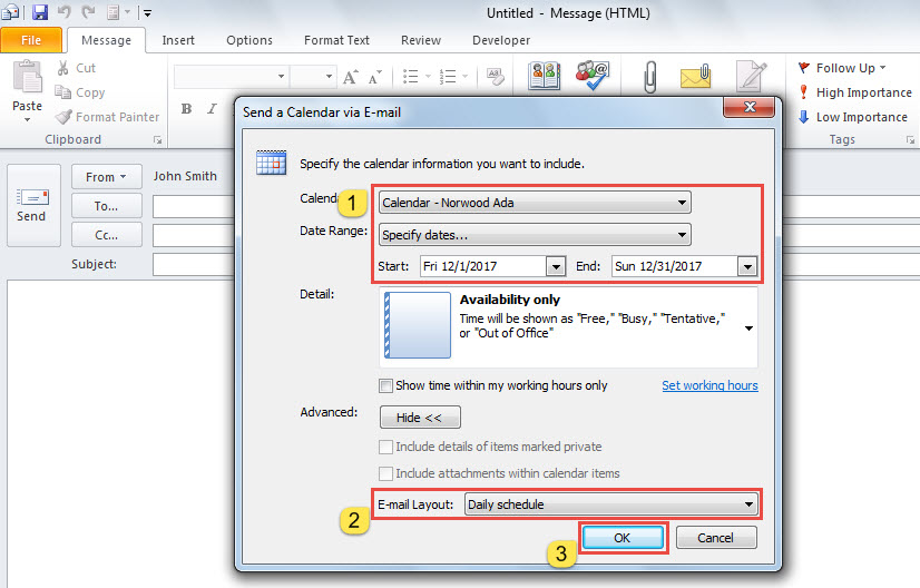 Specify Date Range