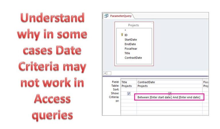 Why In Some Cases Date Criteria May Not Work In Access Queries Why In Some Cases Date Criteria May Not Work In Access Queries
