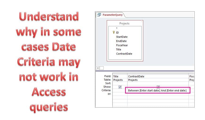 Understand Why In Some Cases Date Criteria May Not Work In Access Queries