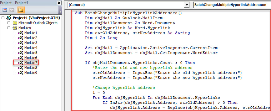 VBA Code - Batch Change Multiple Hyperlinks' Addresses