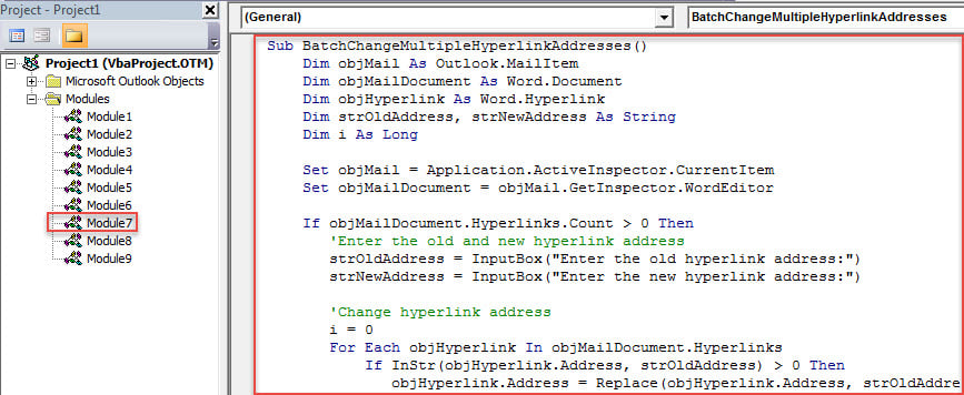 VBA Code - Batch Change Multiple Hyperlinks' Addresses