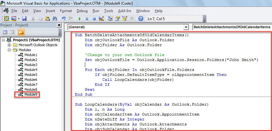 VBA Code - Batch Remove Attachments from Outdated Calendar Items