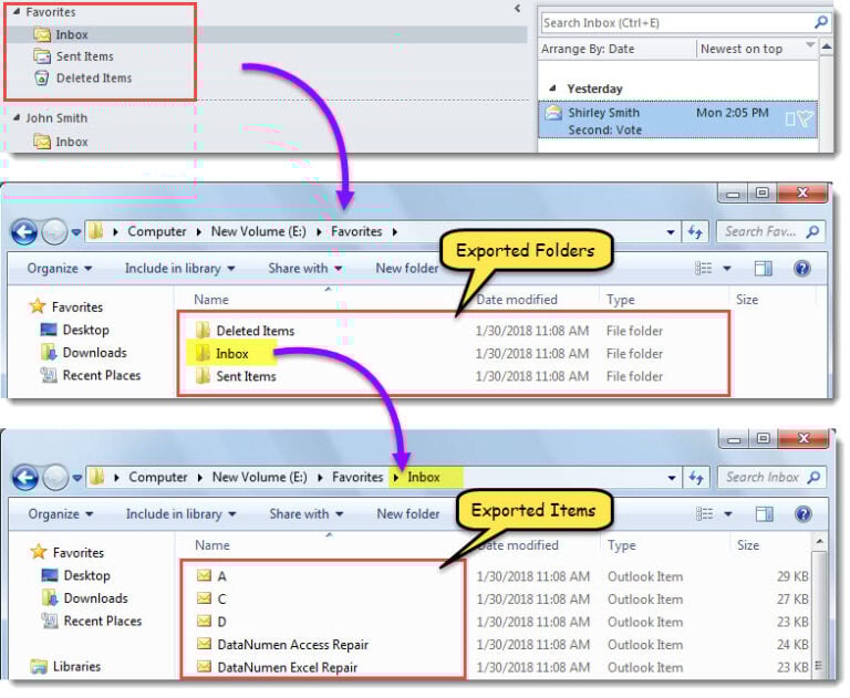 How to Quickly Export All Outlook Folders & Items in "Favorites