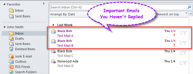 Highlighted Important Emails You Haven't Replied