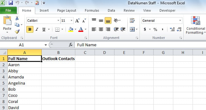 Open Excel File