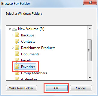 Select Destination Windows Folder