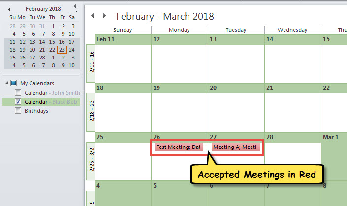 Color of Accepted Meetings