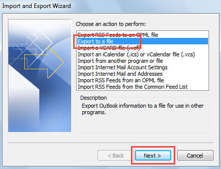 Export to a file