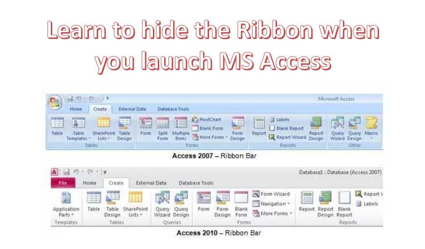 Learn To Hide The Ribbon When You Launch Ms Access