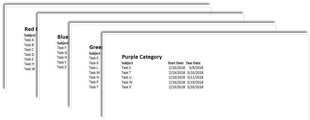 Printed Task Lists