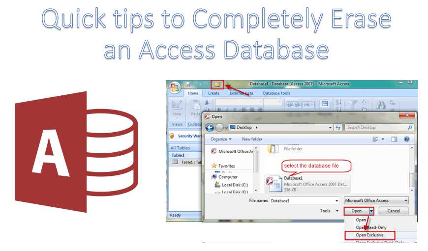Quick Tips To Completely Erase An Access Database