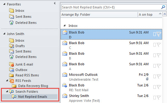 New Search Folder for Unreplied Emails