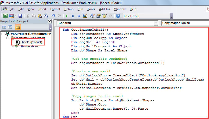 VBA Code - Copy All Images from an Excel Worksheet to an Outlook Email