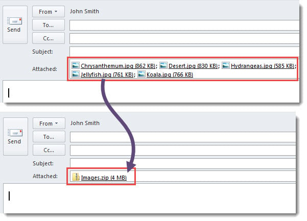Zipped Image Attachments
