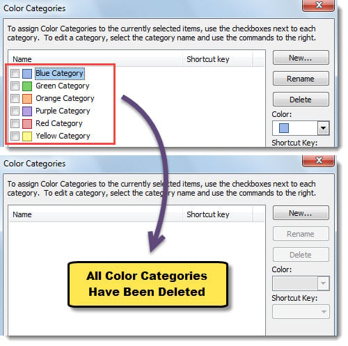 All Color Categories Have Been Deleted