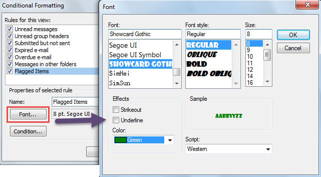 Specify Font