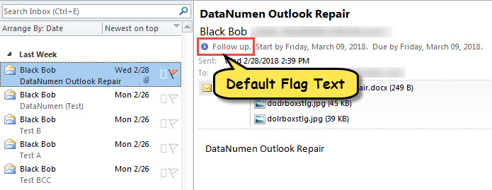 Default Flag Texts in Flagged Items