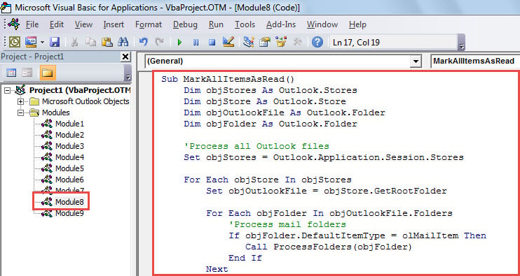 VBA Code - Batch Mark All Emails as Read in All Outlook Folders