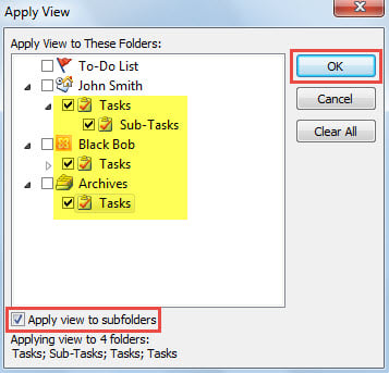 Select Other Task Folders