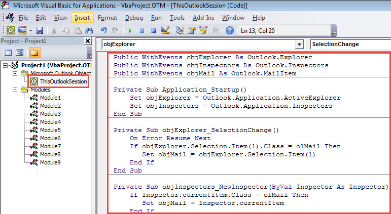 VBA Code - Customize the Flag Texts in Flagged Items