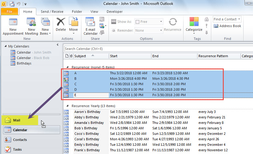 2 Methods to Batch Send Multiple Calendar Items via Outlook Email