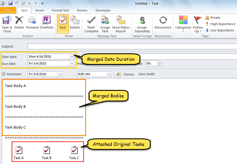 Merged Task from Multiple Tasks