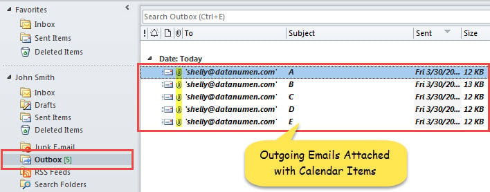 Outgoing Mails with Calendar Items