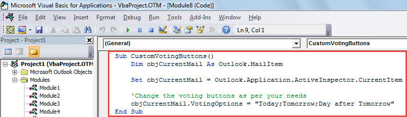 VBA Code - Add Custom Voting Buttons to Mail