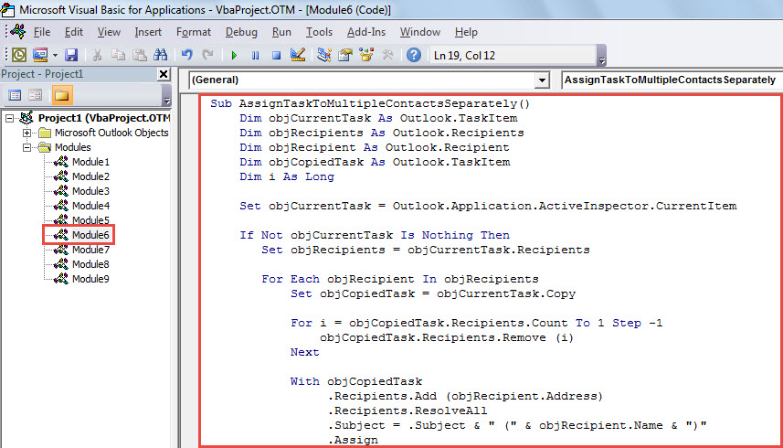 VBA Code - Batch Assign a Task to Multiple Persons Separately