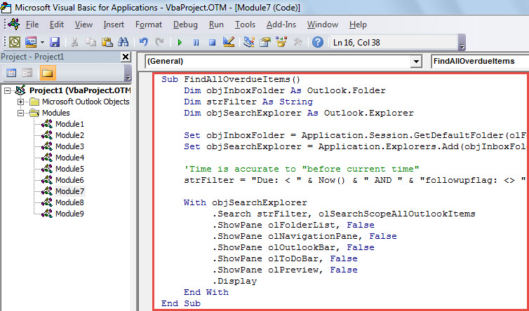 VBA Code -Find All Overdue Items
