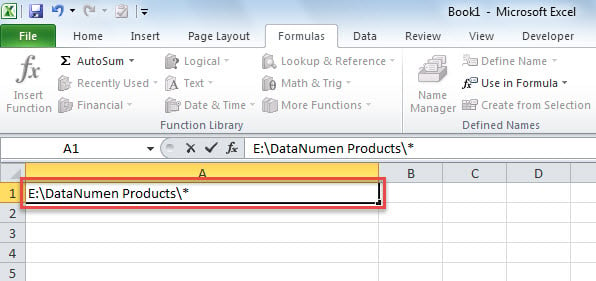 Enter Folder Path in Cell A1