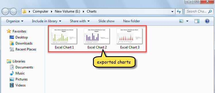 Exported Charts in Windows Folder