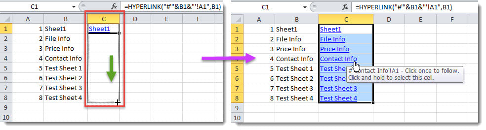 Inserted Hyperlinks via Formula