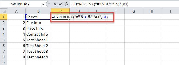 Insert Formula in Cell C1