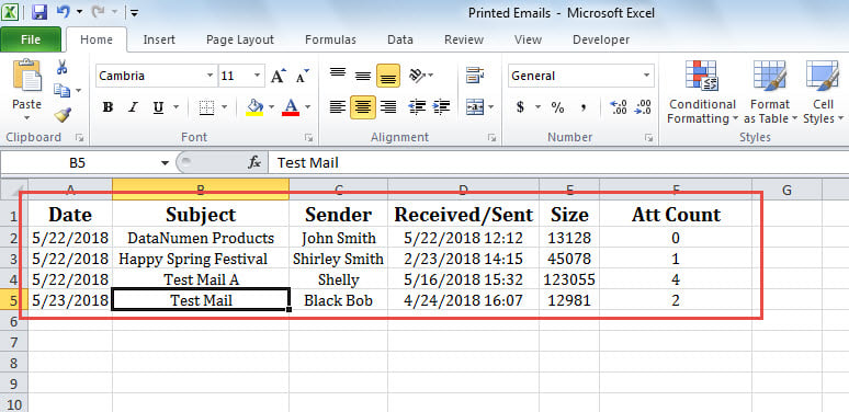 Logs in Excel