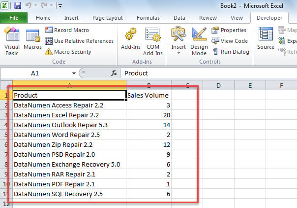 Consolidated Data in New Excel Workbook