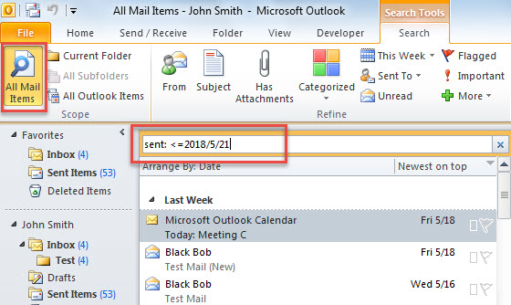 Search Mails Older Than Specific Date