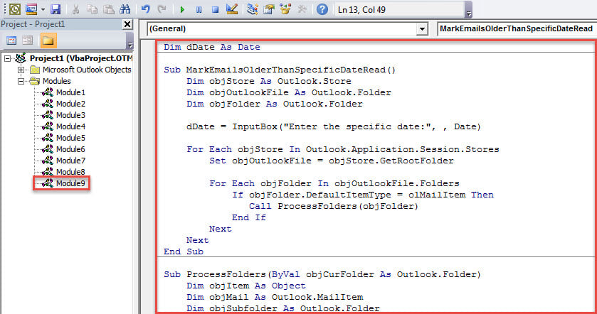VBA Code - Batch Mark Emails Older Than Specific Date as Read
